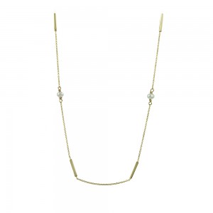 Necklace Yellow gold K9 with pearls Code 009577