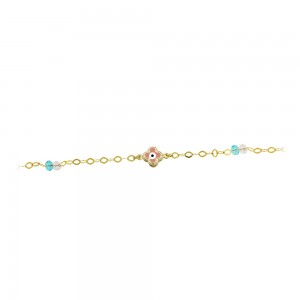 Bracelet for baby Eye motif Yellow gold K9 Code 011525