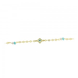 Bracelet for baby Eye motif Yellow gold K9 Code 011527