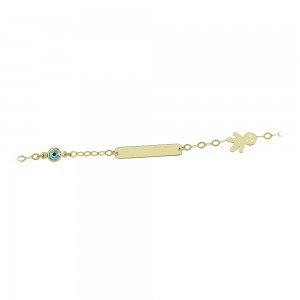 Bracelet for baby Boy Yellow gold K9 with eye motif Code 011535