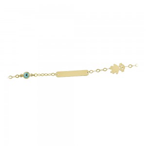 Bracelet for baby Girl Yellow gold K9 with eye motif Code 011536