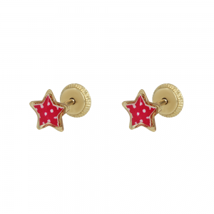 Earrings for baby girl Little star Yellow gold K9 Code 012163