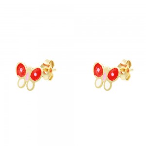 Earrings for baby girl Butterfly shape Yellow gold K9 Code 012475