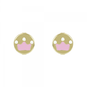 Earrings for baby girl Crown Yellow gold K9 Code 012499