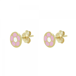 Earrings for baby girl Flower Yellow gold K9 Code 012500