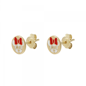 Earrings for baby girl Puppy Yellow gold K9 Code 012502