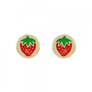 Earrings for baby girl Strawberry Yellow gold K9 Code 012503