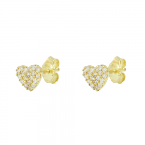 Παιδικά σκουλαρίκια Καρδιά Κίτρινος χρυσός Κ9 με ημιπολύτιμες πέτρες Κωδικός 012803