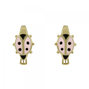 Earrings for baby girl love Bug Yellow gold K9 Code 012864