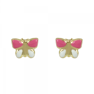 Earrings for baby girl Butterfly Yellow gold K9 Code 013093