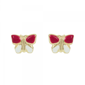 Earrings for baby girl Butterfly Yellow gold K9 Code 013095