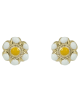Earrings for baby girl Flower Yellow gold K9 Code 013098