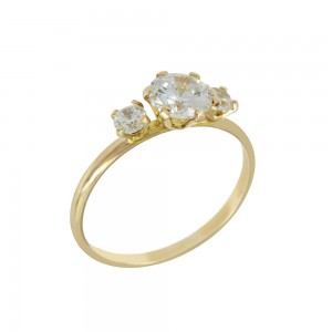 Ring Yellow gold K9 with semiprecious crystal Code 014217