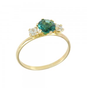 Ring Yellow gold K9 with semiprecious crystal Code 014219