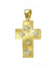 Γυναικείος σταυρός Κίτρινος και λευκός χρυσός K14 με ημιπολύτιμες πέτρες  Aneli collection Κωδικός 002728