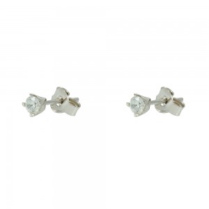 Earrings White gold K14 with semiprecious stone Code 003256