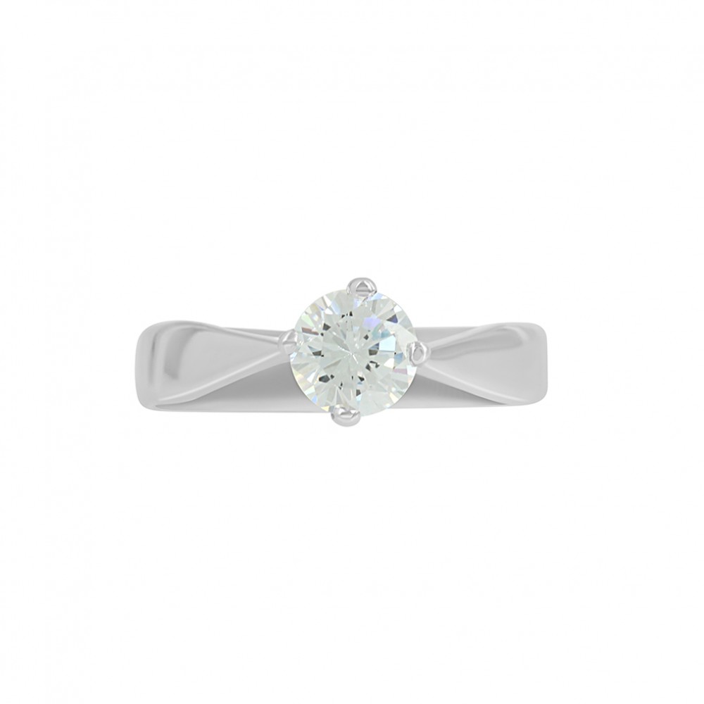 Solitaire ring White gold K14 with semiprecious stone Code 003530 Solitaire ring White gold K14 with semiprecious stone Code 003530