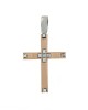 Women’s cross Pink and white gold K14 with semiprecious crystals Code 004005