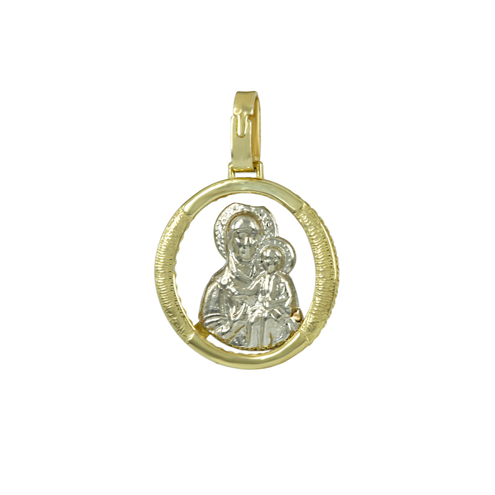 Θρησκευτικό μενταγιόν Κίτρινος και λευκός χρυσός  Κ14 Κωδικός 005344