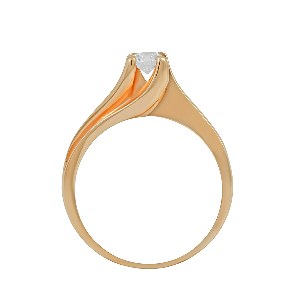 Μονόπετρο δαχτυλίδι Ροζ χρυσός Κ14 με ημιπολύτιμη πέτρα Κωδικός 005609