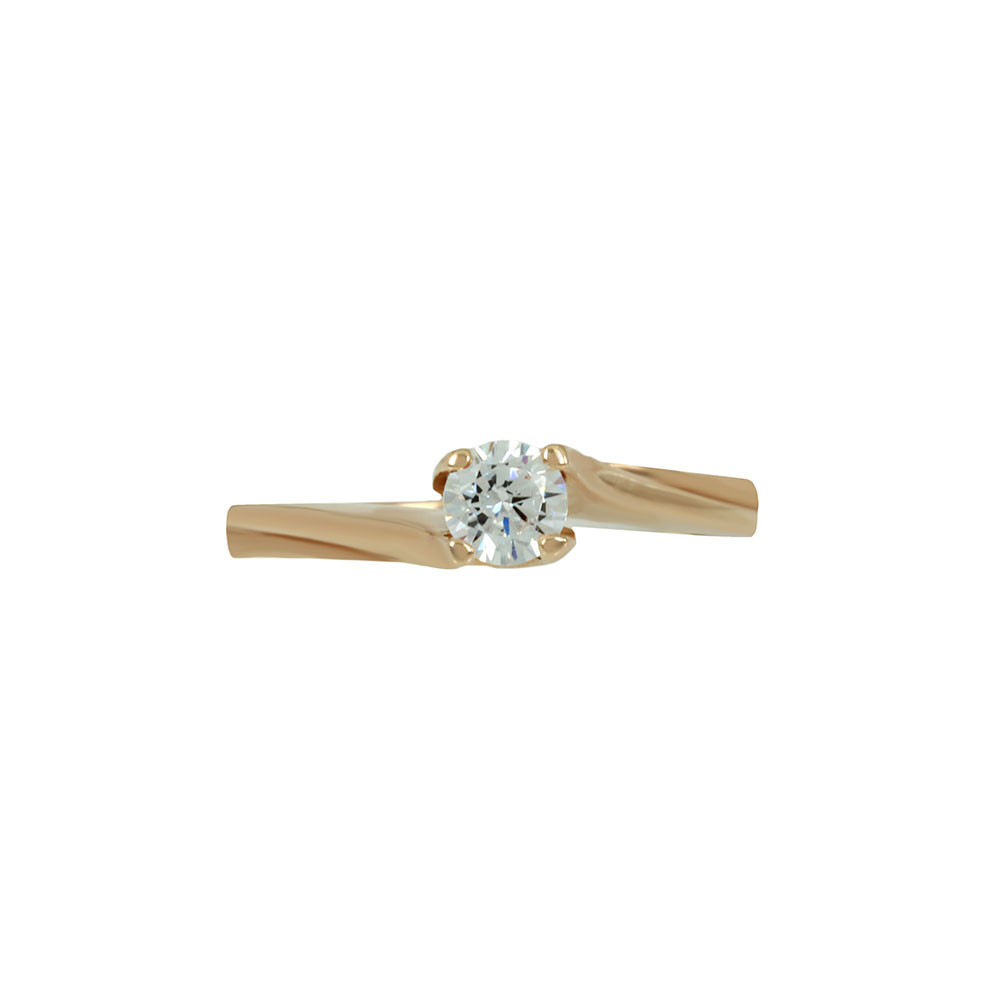 Μονόπετρο δαχτυλίδι Ροζ χρυσός Κ14 με ημιπολύτιμη πέτρα Κωδικός 006087