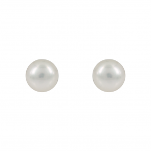 Earrings Yellow gold K14 with Button shape pearl Code 006464