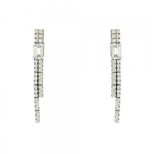 Earrings White gold K14 with semiprecious stones Code 006515