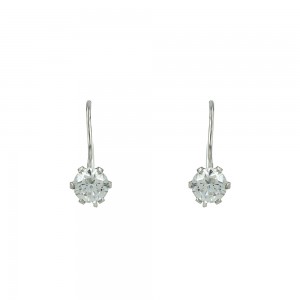 Earrings White gold K14 with semiprecious stones Code 006589