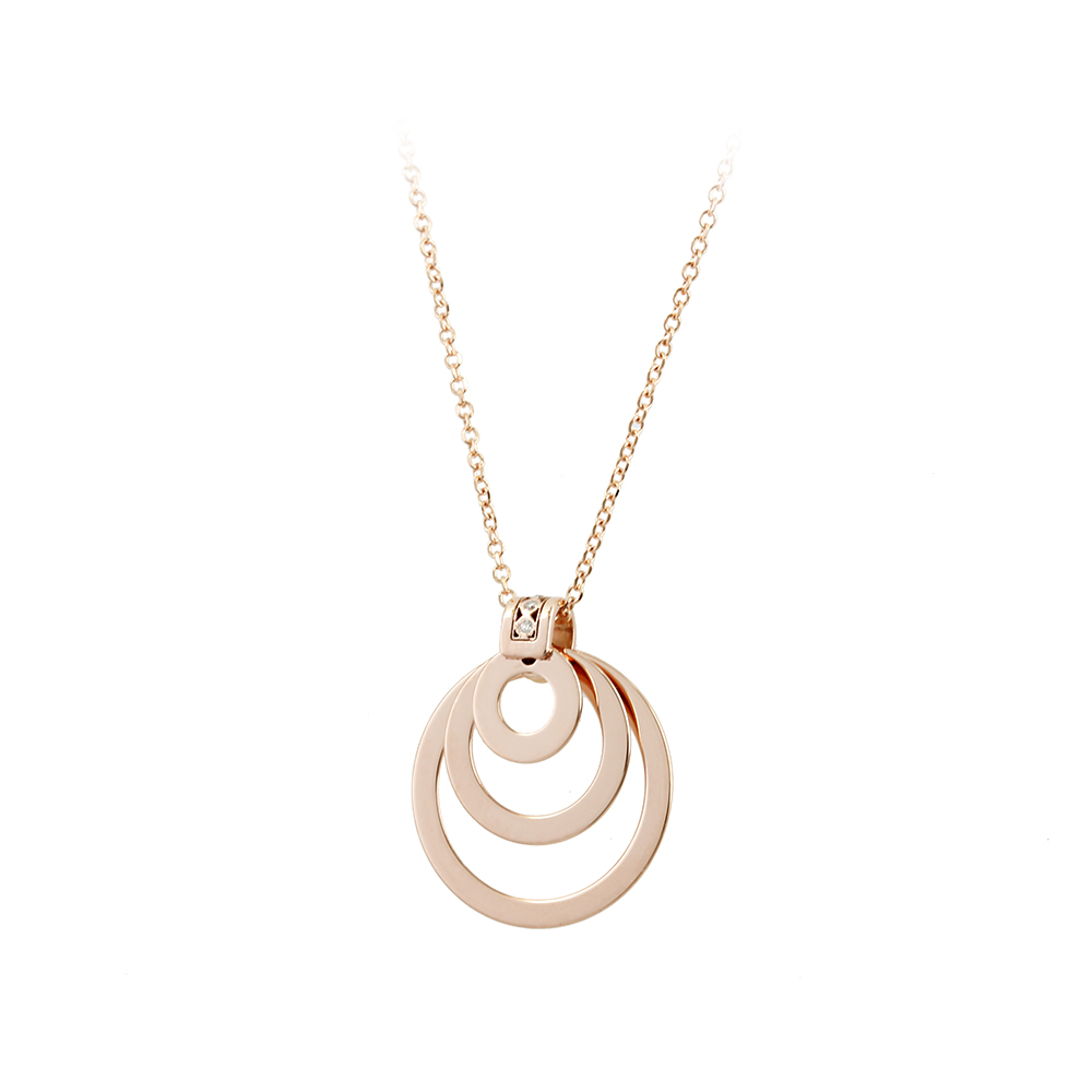 Κολιέ Κύκλος Ροζ χρυσός Κ14 με διαμάντια Κωδικός 007551