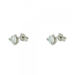 Earrings White gold K14 with semiprecious stone Code 007633