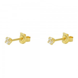 Earrings Yellow gold K14  with semiprecious stone Code 007929
