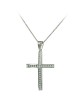 Cross with chain White gold K14 with semiprecious crystals Code 007978