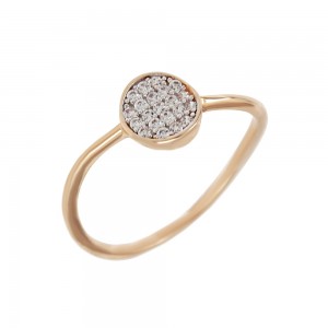 Ring Pink gold K14 with semiprecious stones Code 008111