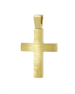 Αντρικός σταυρός Aneli Collection Κίτρινος χρυσός K14 Κωδικός 008373