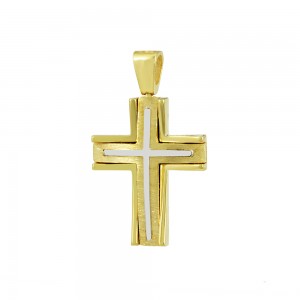 Men’s cross Yellow and white gold Aneli Collection K14 Code 008376