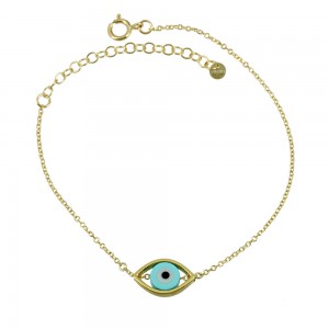 Bracelet Eye shape Yellow gold K14 with Corian Code 008448
