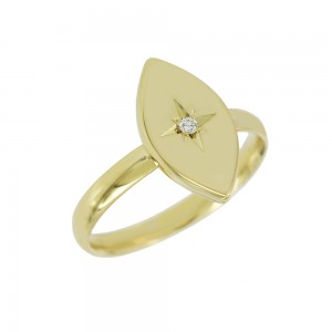 Ring Yellow gold K14 with diamond Code 008579