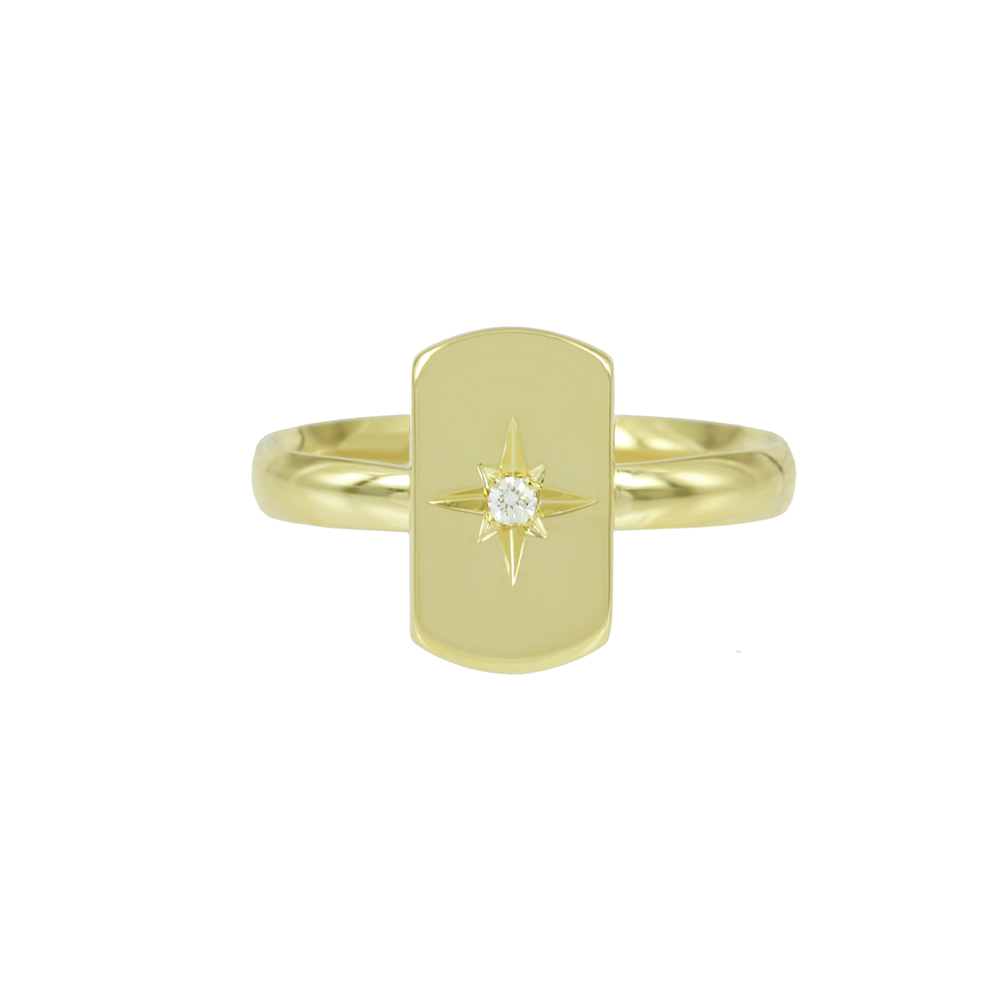 Δαχτυλίδι Κίτρινος χρυσός Κ14 με διαμάντι Κωδικός 008580
