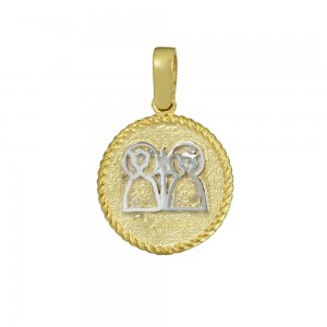 Christian pendant Yellow and white gold K14 Code 008594