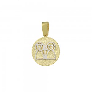 Christian pendant Yellow and white gold K14 Code 008596