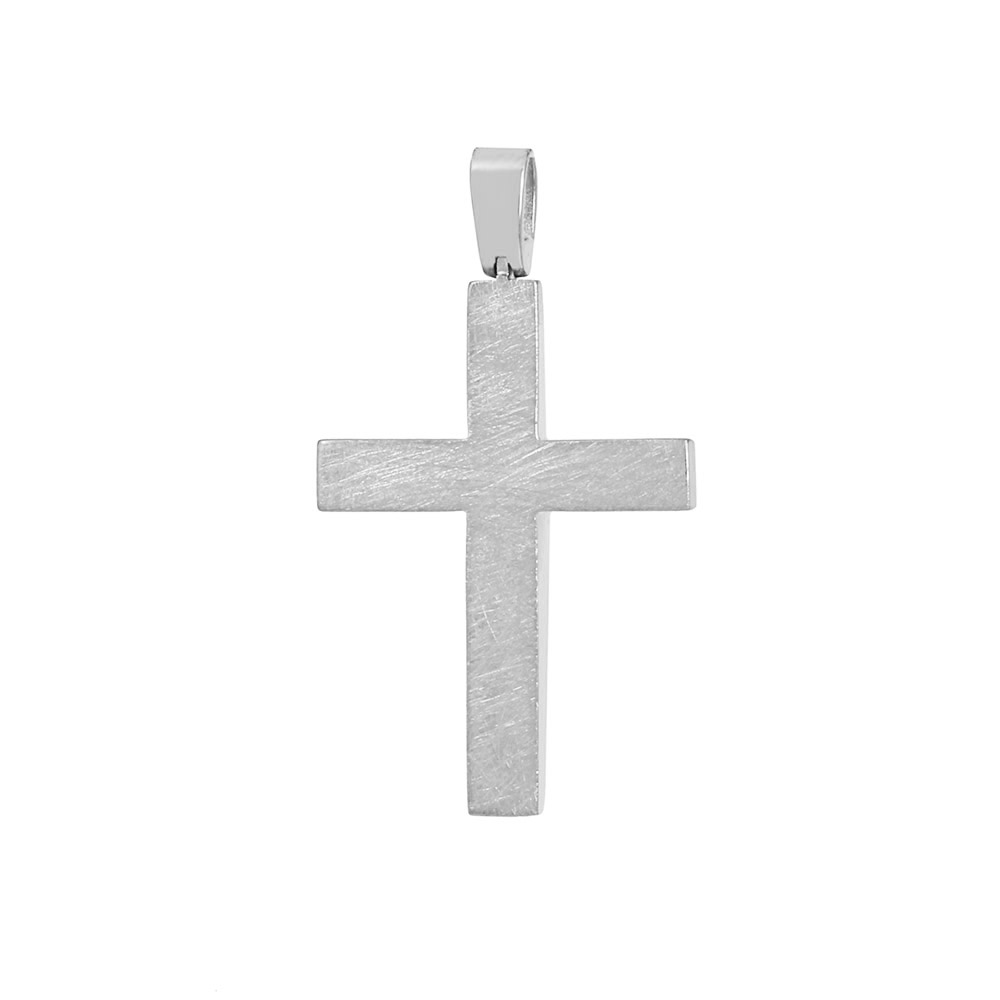 Αντρικός σταυρός Λευκός χρυσός K14  Aneli collection Κωδικός 008629
