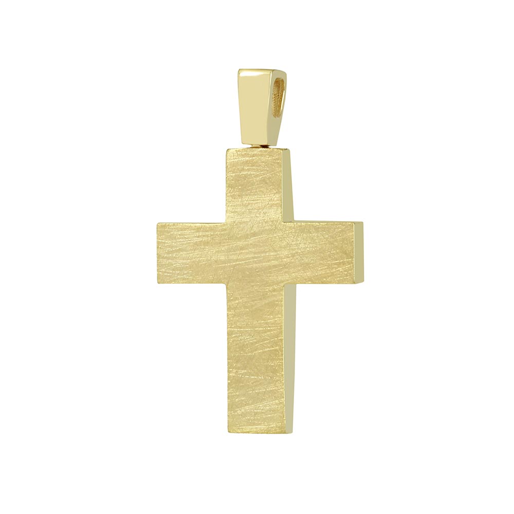 Γυναικείος σταυρός Κίτρινος και λευκός χρυσός Κ14 με ημιπολύτιμες πέτρες Κωδικός 008669