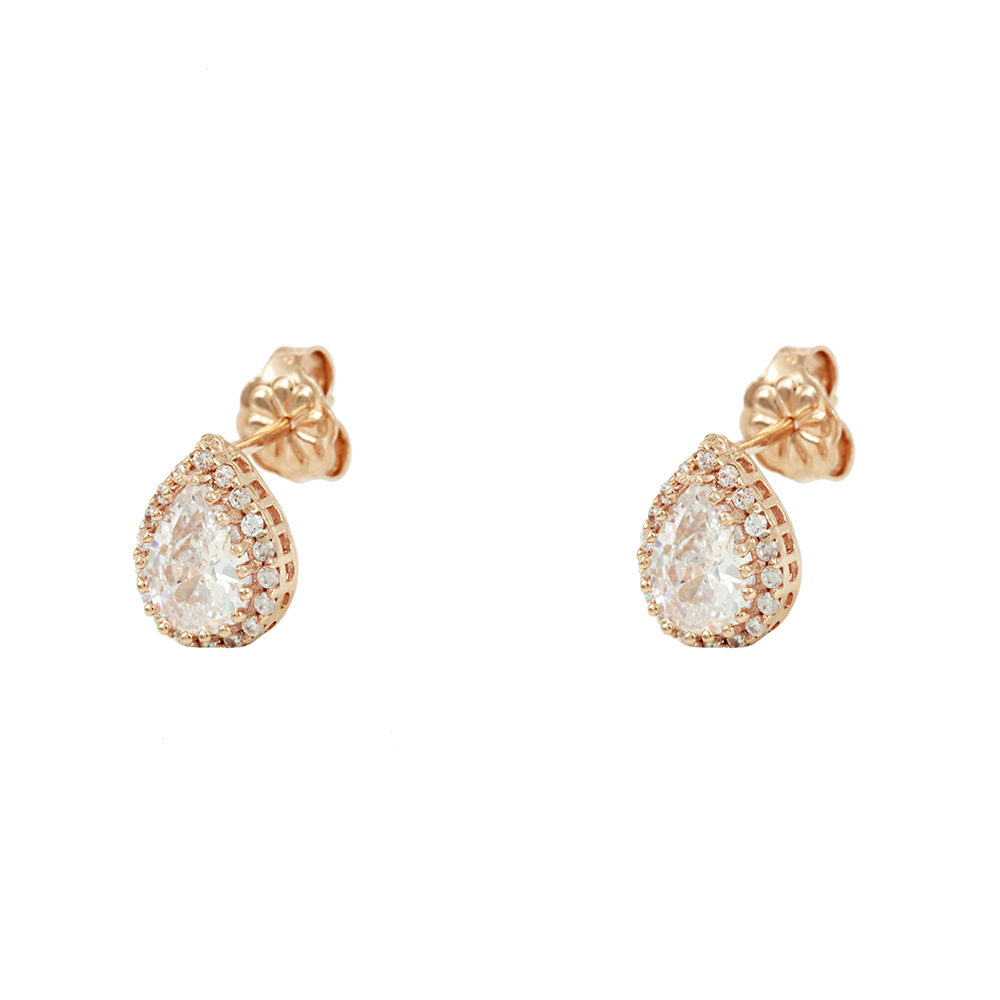 Σκουλαρίκια Ροζ χρυσός Κ14 με ημιπολύτιμες πέτρες Κωδικός 008853