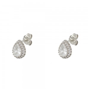 Earrings White gold K14 with semiprecious stones Code 008861