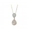 Κολιέ Ροζ και λευκός χρυσός Κ14 με ημιπολύτιμες πέτρες 008869