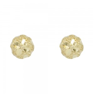 Earrings Ball shape Yellow gold K14 Code 008909