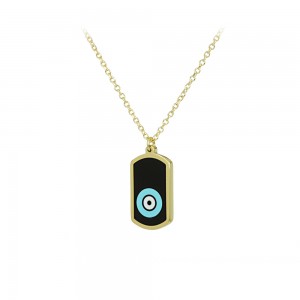 Necklace Eye shape Yellow gold K14 with Ceramic Code 008917