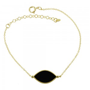 Bracelet Eye shape Yellow gold K14 with Corian and diamonds Code 008920