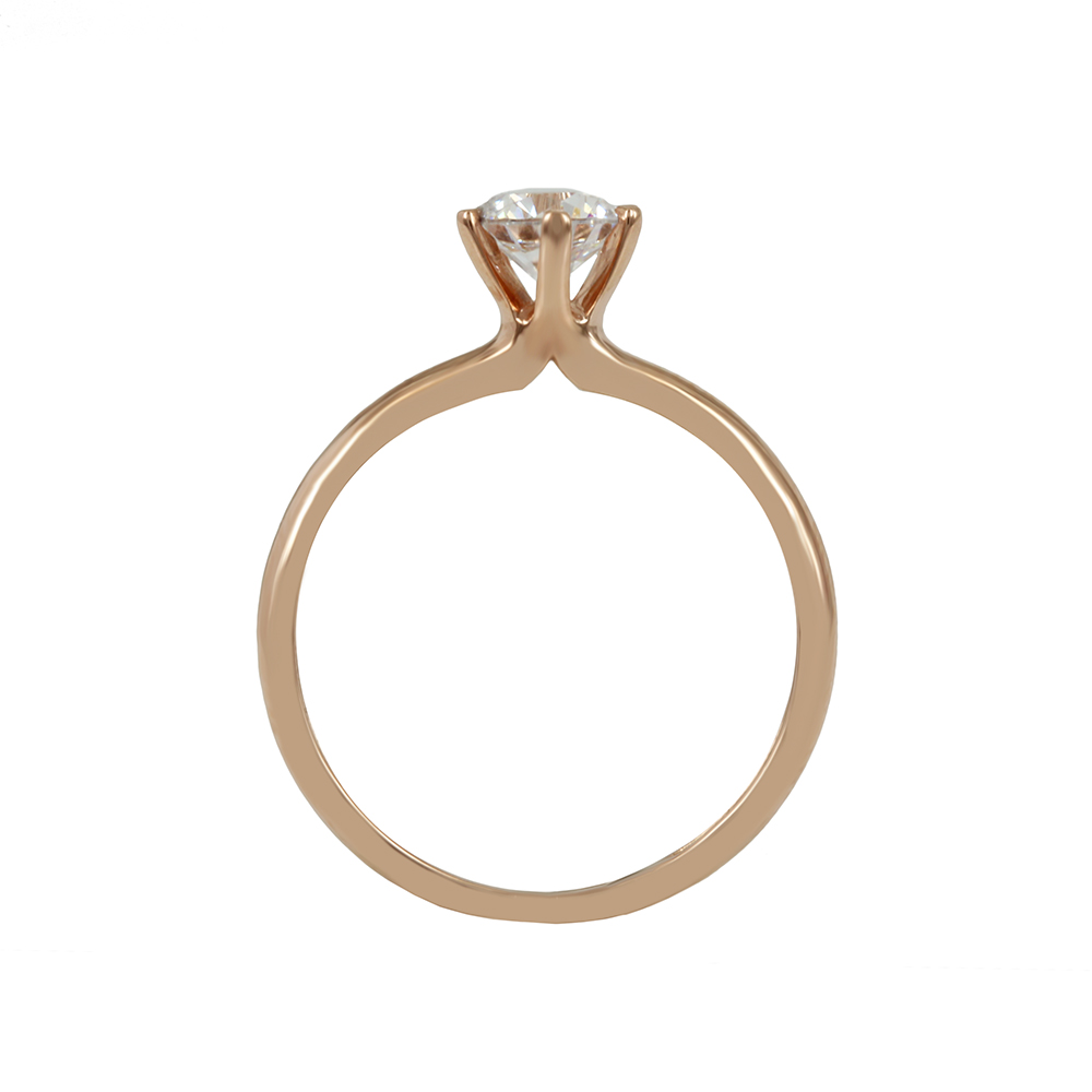 Μονόπετρο δαχτυλίδι Ροζ χρυσός Κ14 με ημιπολύτιμη πέτρα Κωδικός 008976
