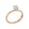 Bicolor solitaire ring Pink and white gold K14 with semiprecious stone Code 008981